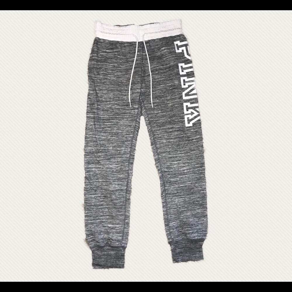 *PINK* Gray and White Sweatpants